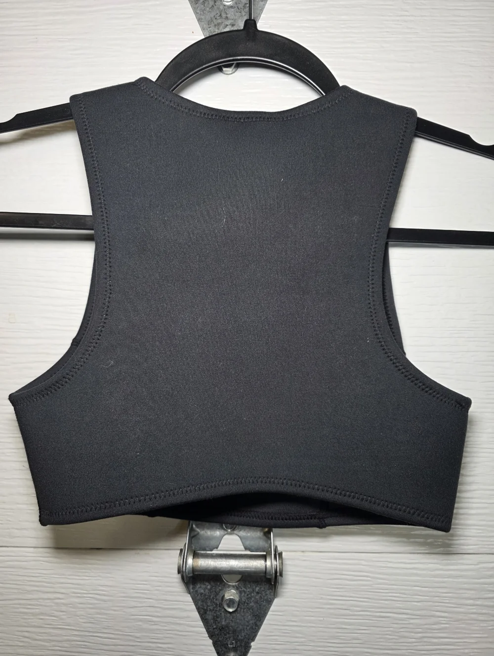 SKIMS Black Sport Swim Cropped Neoprene-Style Top